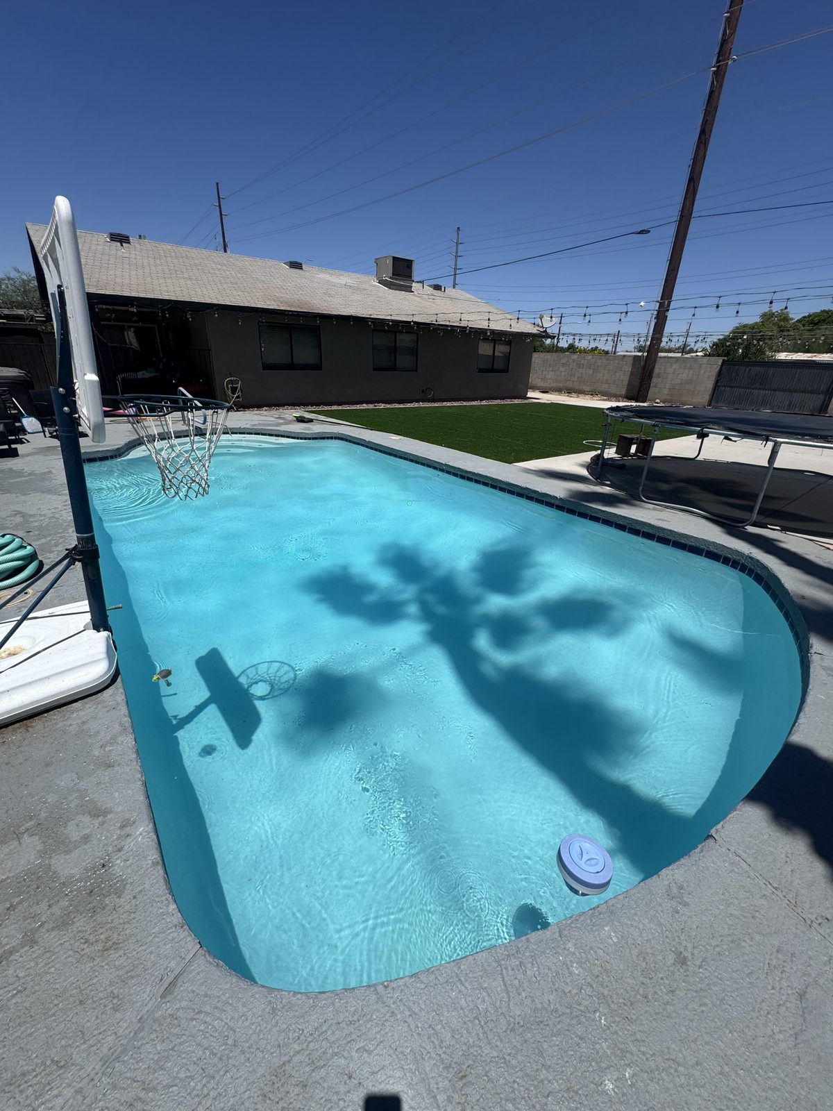 Clean, balanced backyard pool maintained by Legacy Pool Co. in Yuma, AZ